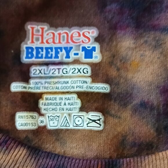 Yet Another Fantasy Animal? - Tie Dyed Brown on Tan - Hanes Beefy Pocket T-shirt - Picture 4 of 5